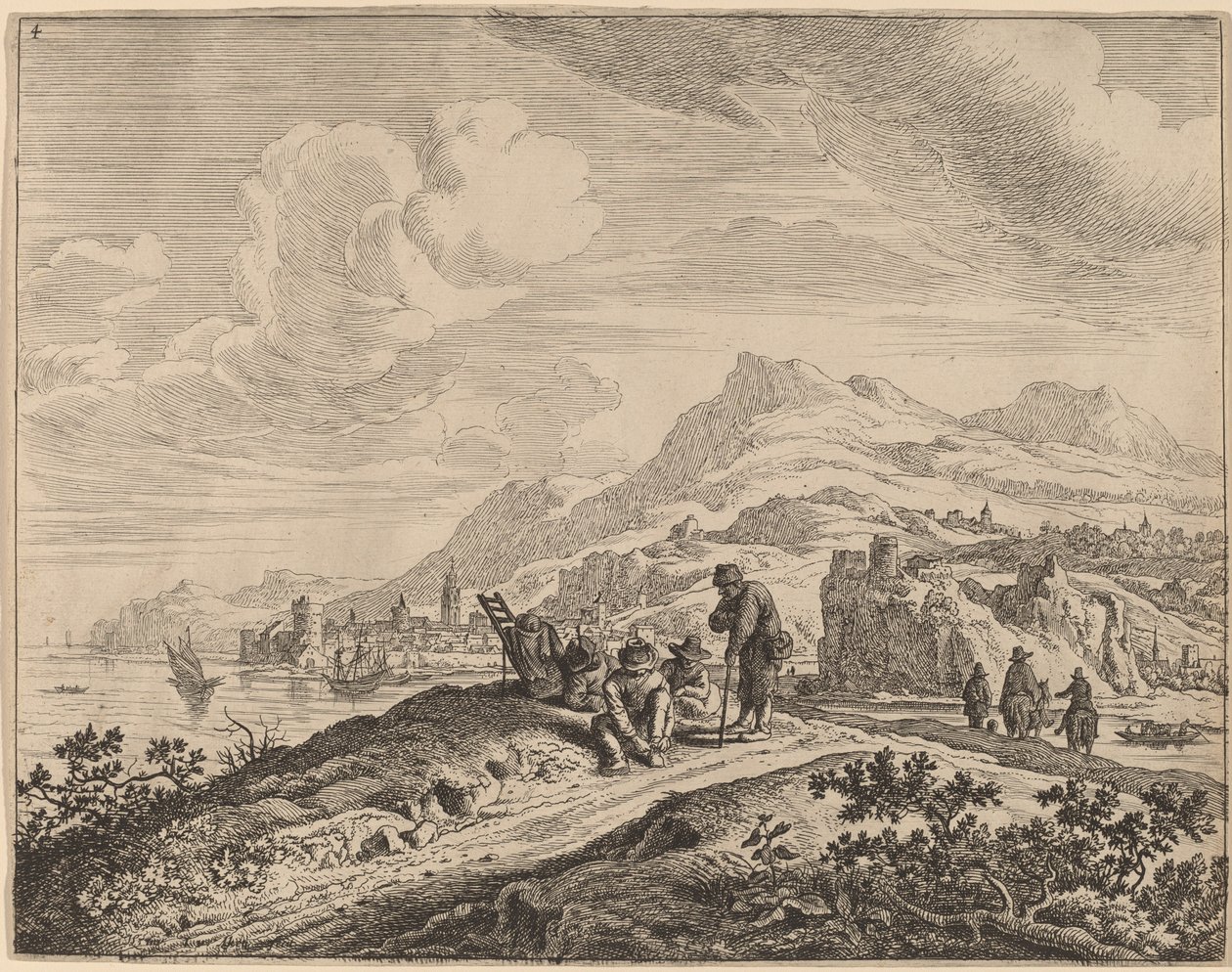 Vista do Rio Reno de Jan van Aken after Herman Saftleven