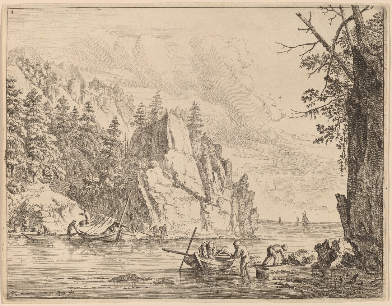 Vista do Rio Reno de Jan van Aken after Herman Saftleven