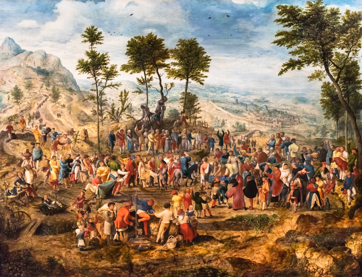 A entrada de Cristo em Jerusalém, ca. 1540 (Têmpera e óleo sobre madeira (carvalho)) de Jan van Amstel