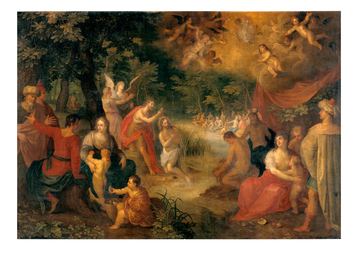 O Baptismo de Cristo (óleo sobre painel de carvalho) de Jan van Balen
