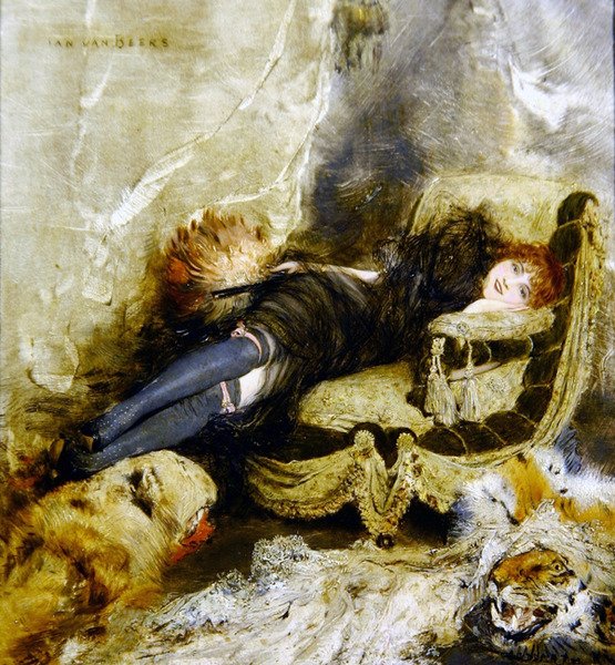 The Courtesan, c.1990 (óleo sobre painel) de Jan van Beers