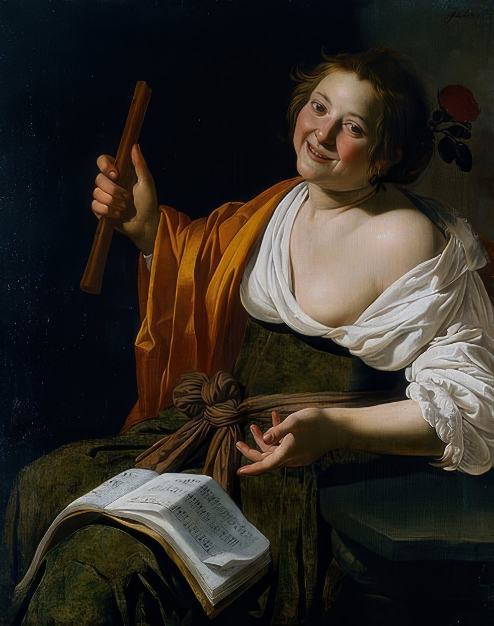 Menina com flauta Por volta de 1630 de Jan van Bijlert