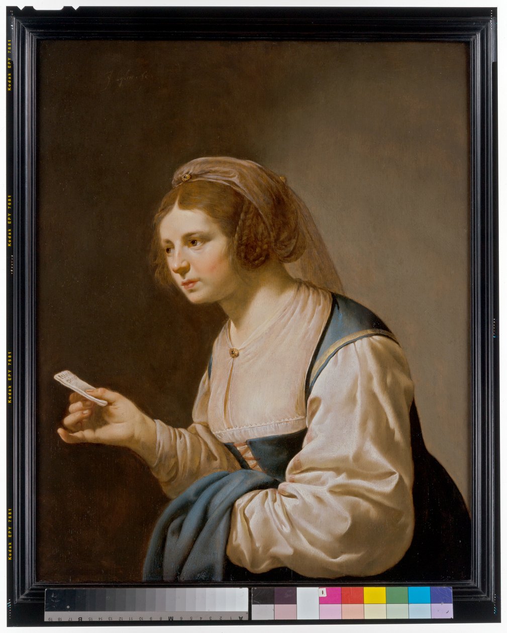 Uma jovem rapariga com uma carta na mão de Jan van Bijlert or Bylert