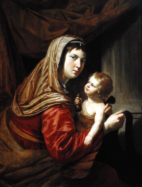Madonna and Child (óleo sobre painel) de Jan van Bijlert or Bylert