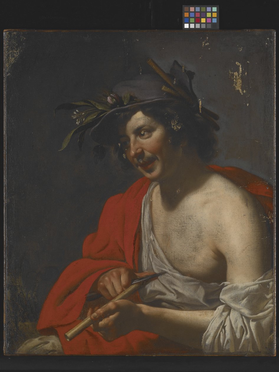 Corte de Pastor da sua Flauta (óleo sobre tela) de Jan van Bijlert or Bylert