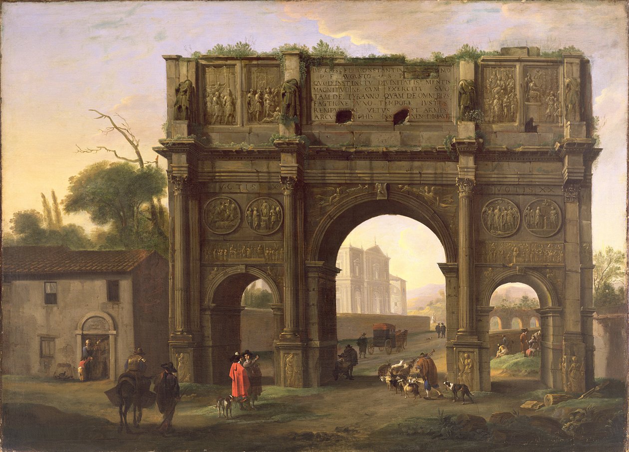 O Arco de Constantino, Roma, c.1640 de Jan van Bike Miel