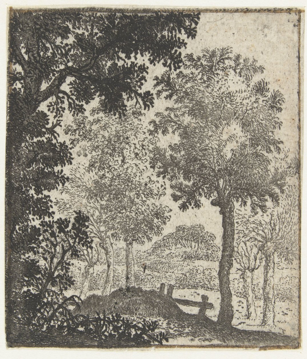 Paisagem com grande árvore em primeiro plano de Jan van Brosterhuyzen