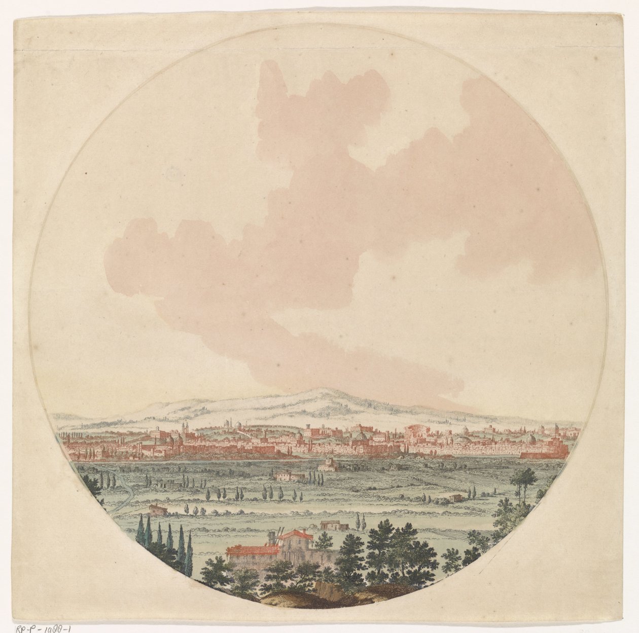 Vista da cidade de Roma e da paisagem circundante de Jan van Call (I) (possibly)