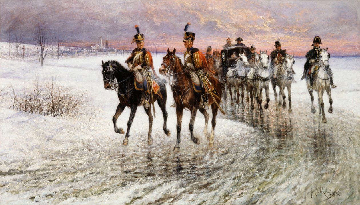 Napoleão se retirando de Moscou, de Jan van Chelminski