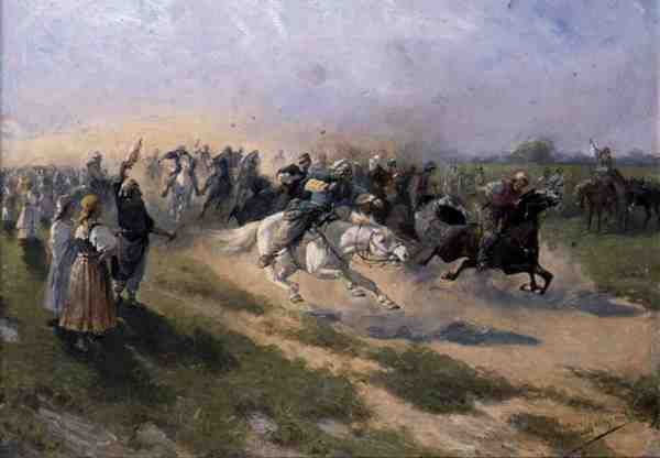 Corrida, c.1900 (óleo sobre tela) de Jan van Chelminski