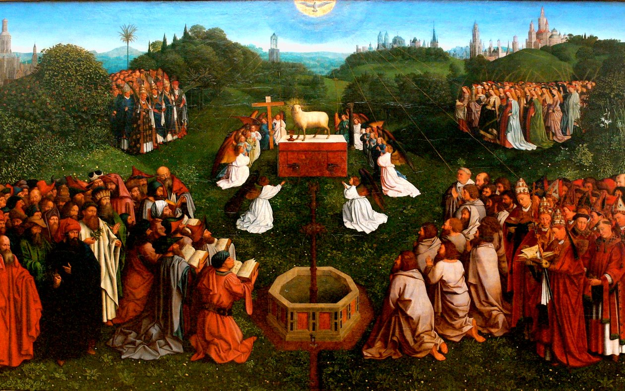 Adoração do Cordeiro do Retábulo de Gand de Jan van Eyck