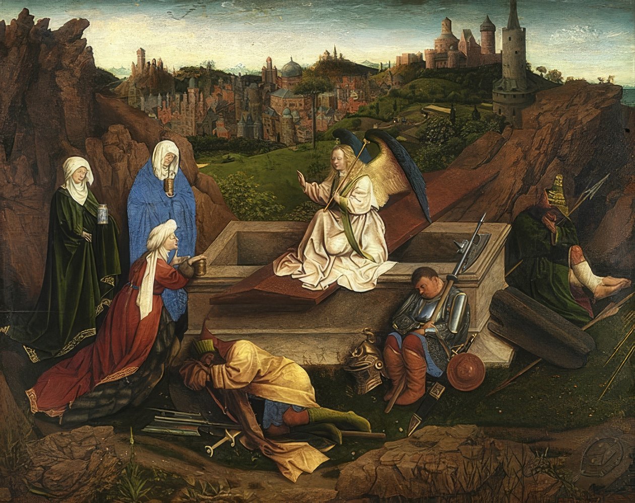 As três Marias no túmulo de Cristo de Jan van Eyck