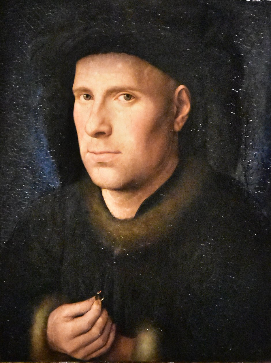 Alemão: Der Goldschmied Jan de Leeuw (1401- nach 1456) Retrato de Jan de Leeuw de Jan van Eyck