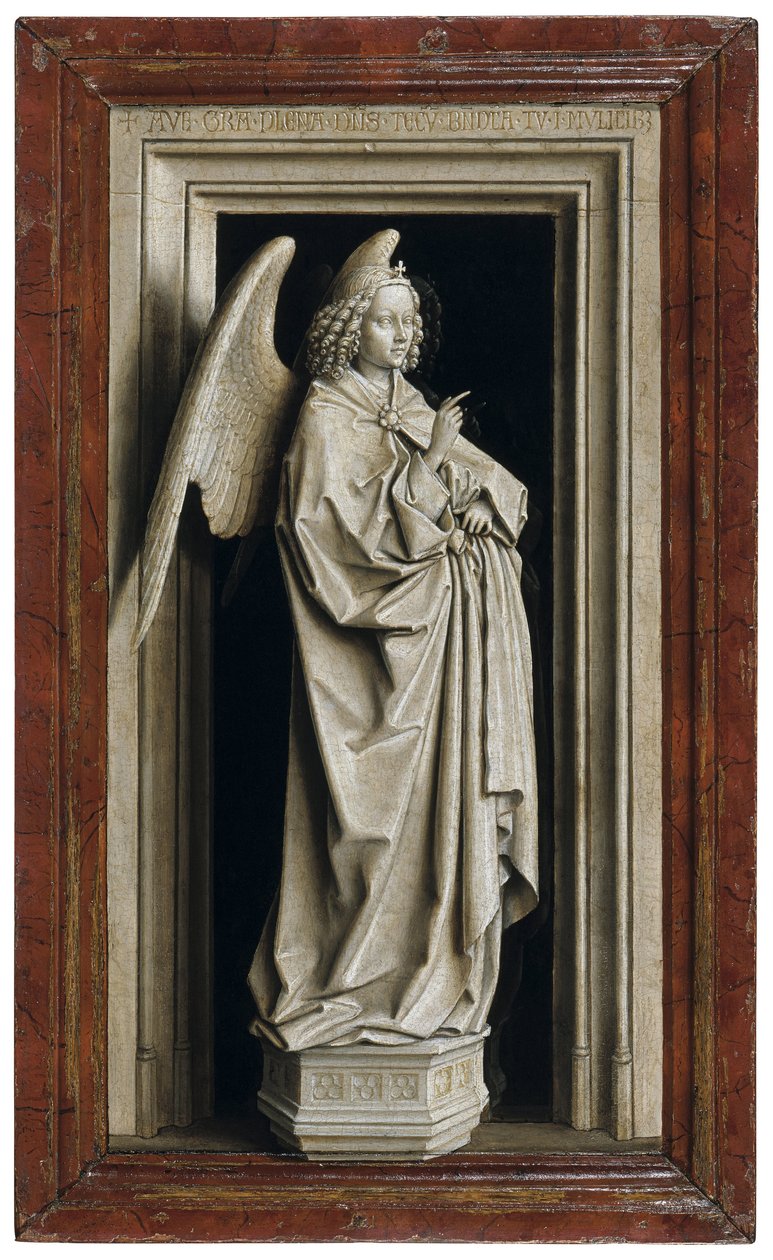 O Díptico da Anunciação, painel esquerdo, 1434-1435 de Jan van Eyck
