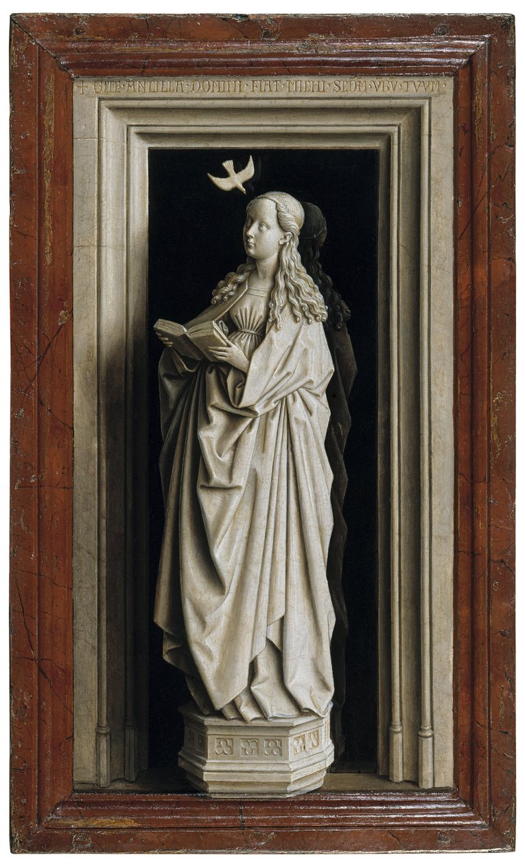 O Díptico da Anunciação, painel direito, 1434-1435 de Jan van Eyck