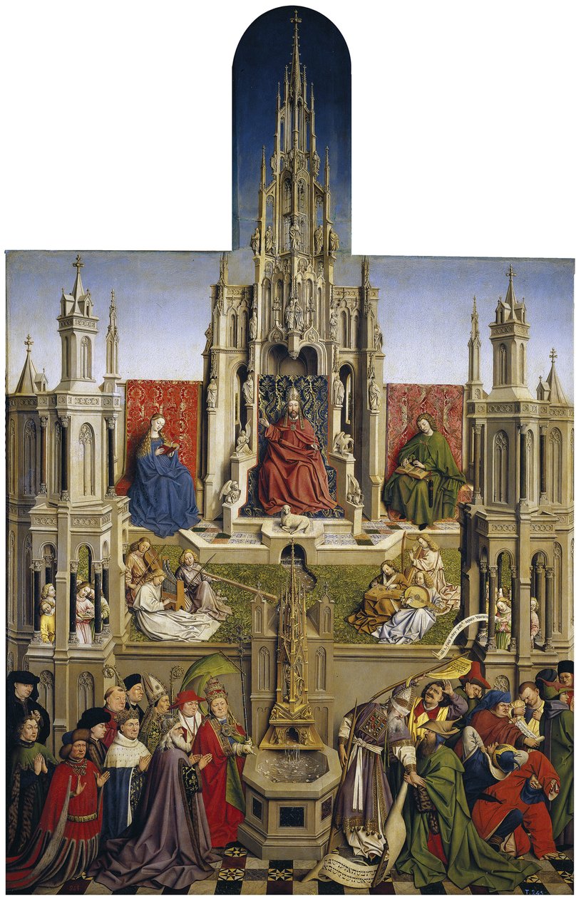 A Fonte da Graça e o Triunfo da Ecclesia sobre a Sinagoga, 1430 de Jan van Eyck