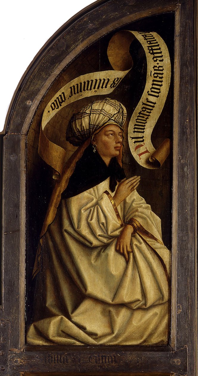 O Retábulo de Gante. Adoração do Cordeiro Místico: Sibila Eritreia, 1432. de Jan van Eyck