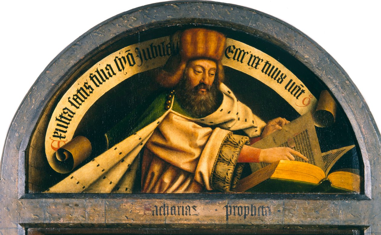 O Retábulo de Gante. Adoração do Cordeiro Místico: O profeta Zacarias, 1432. de Jan van Eyck