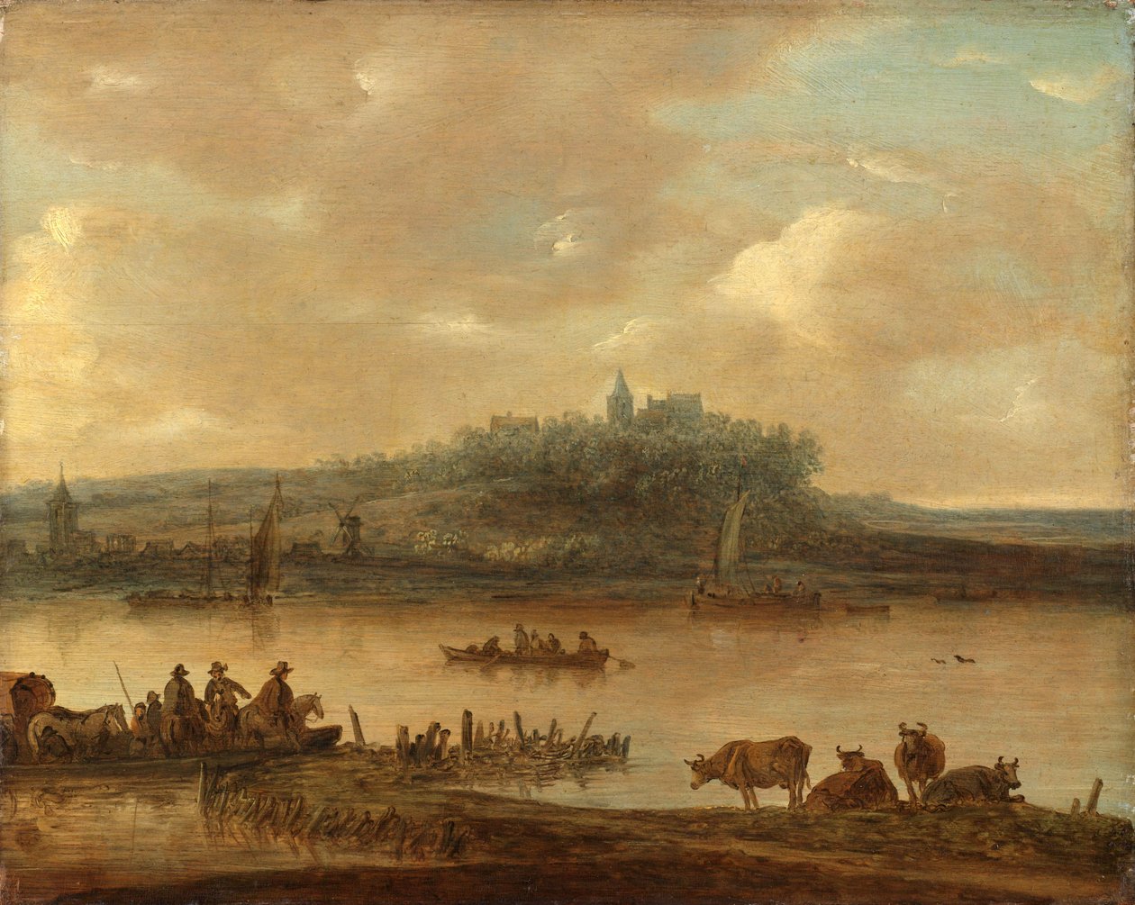 Vista do Reno e do Elterberg de Jan van Goyen (manner of)