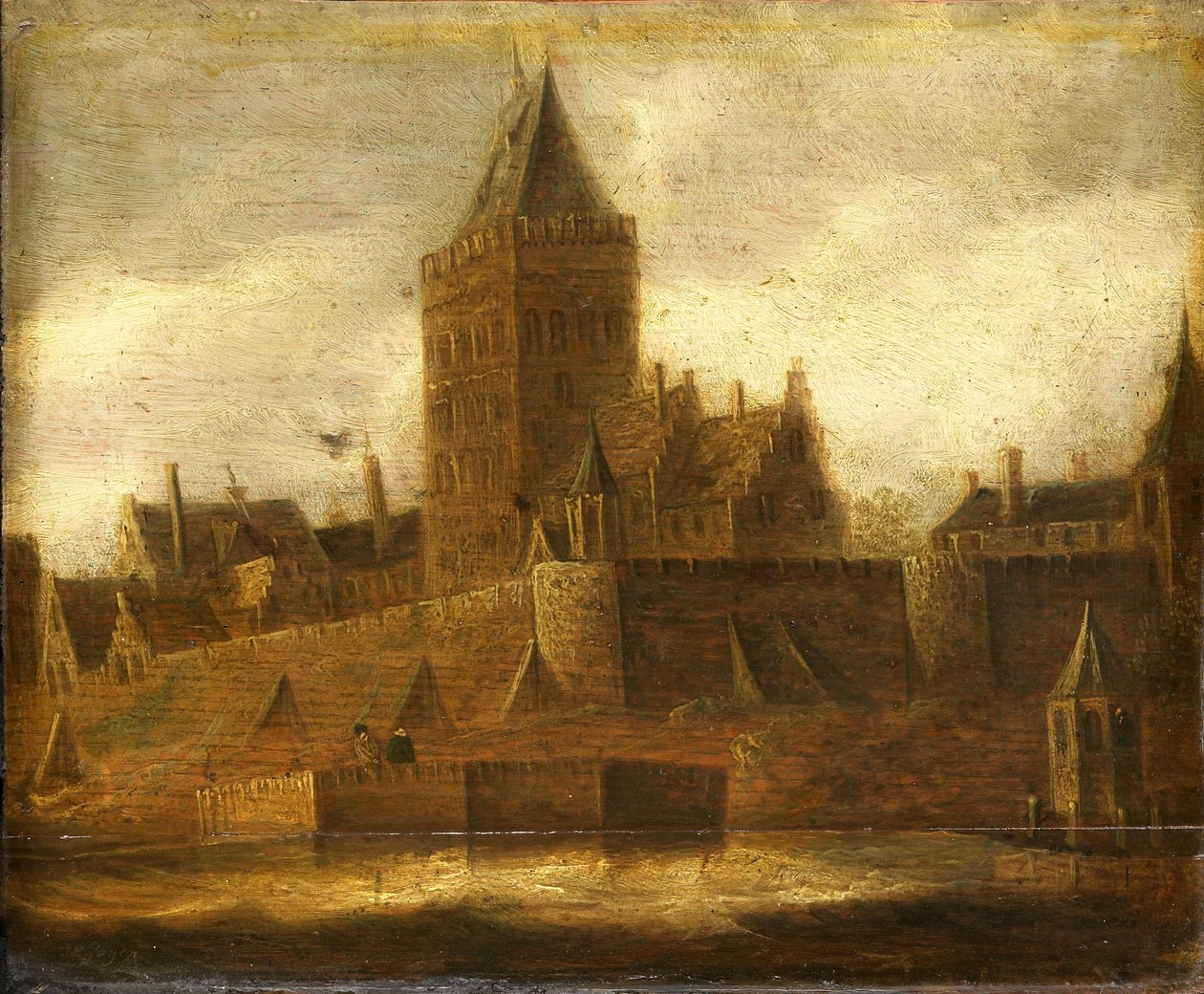 Vista do Valkhof em Nijmegen de Jan van Goyen (manner of)