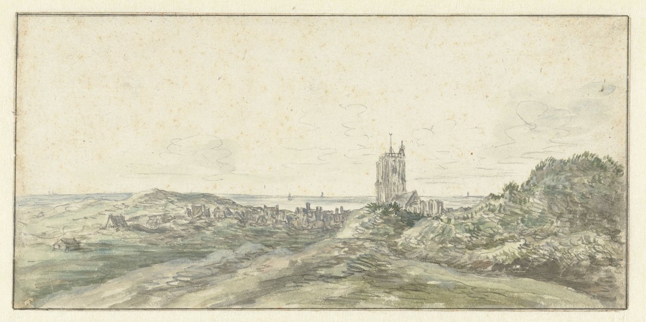 Vista de Egmond aan Zee de Jan van Goyen (possibly)