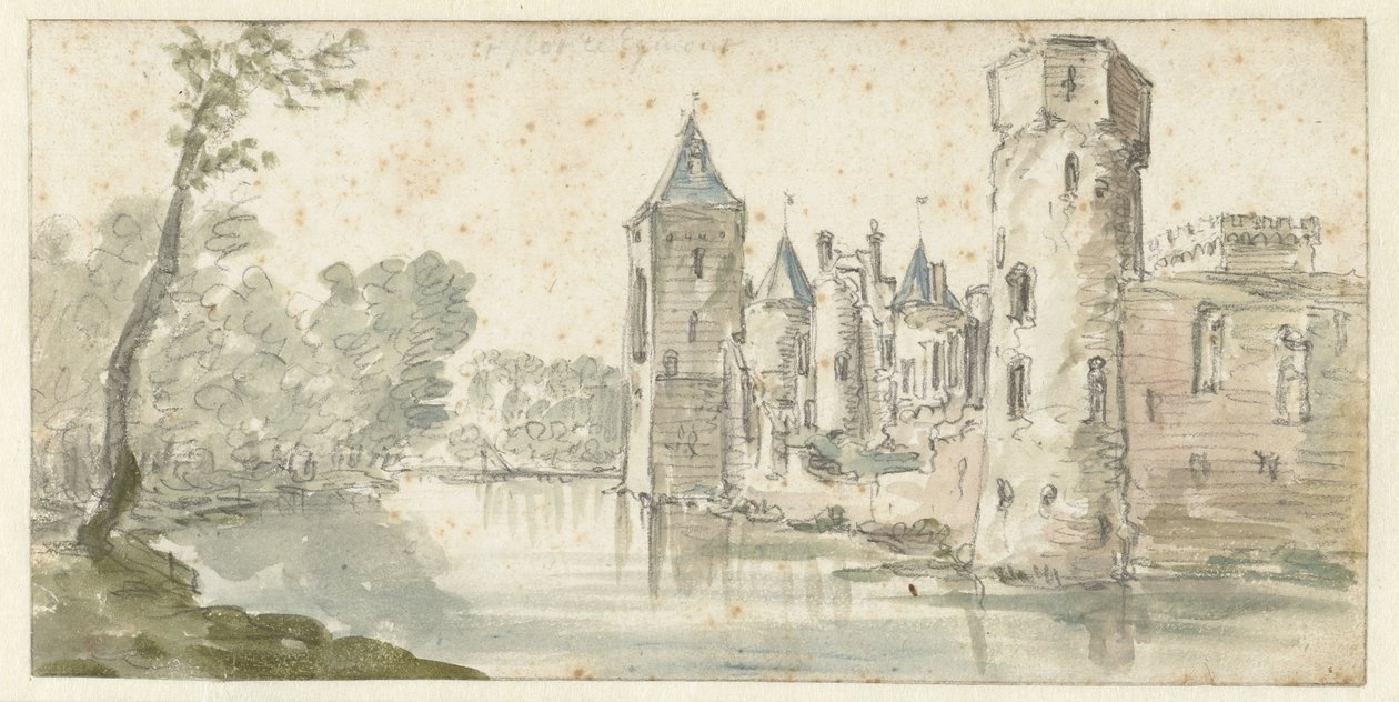 Vista do castelo Egmond de Jan van Goyen (possibly)