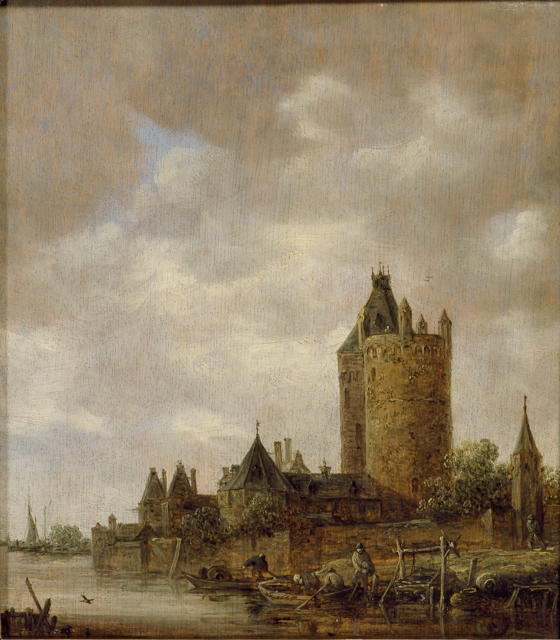 Um Castelo à beira de um rio, 1647 de Jan van Goyen