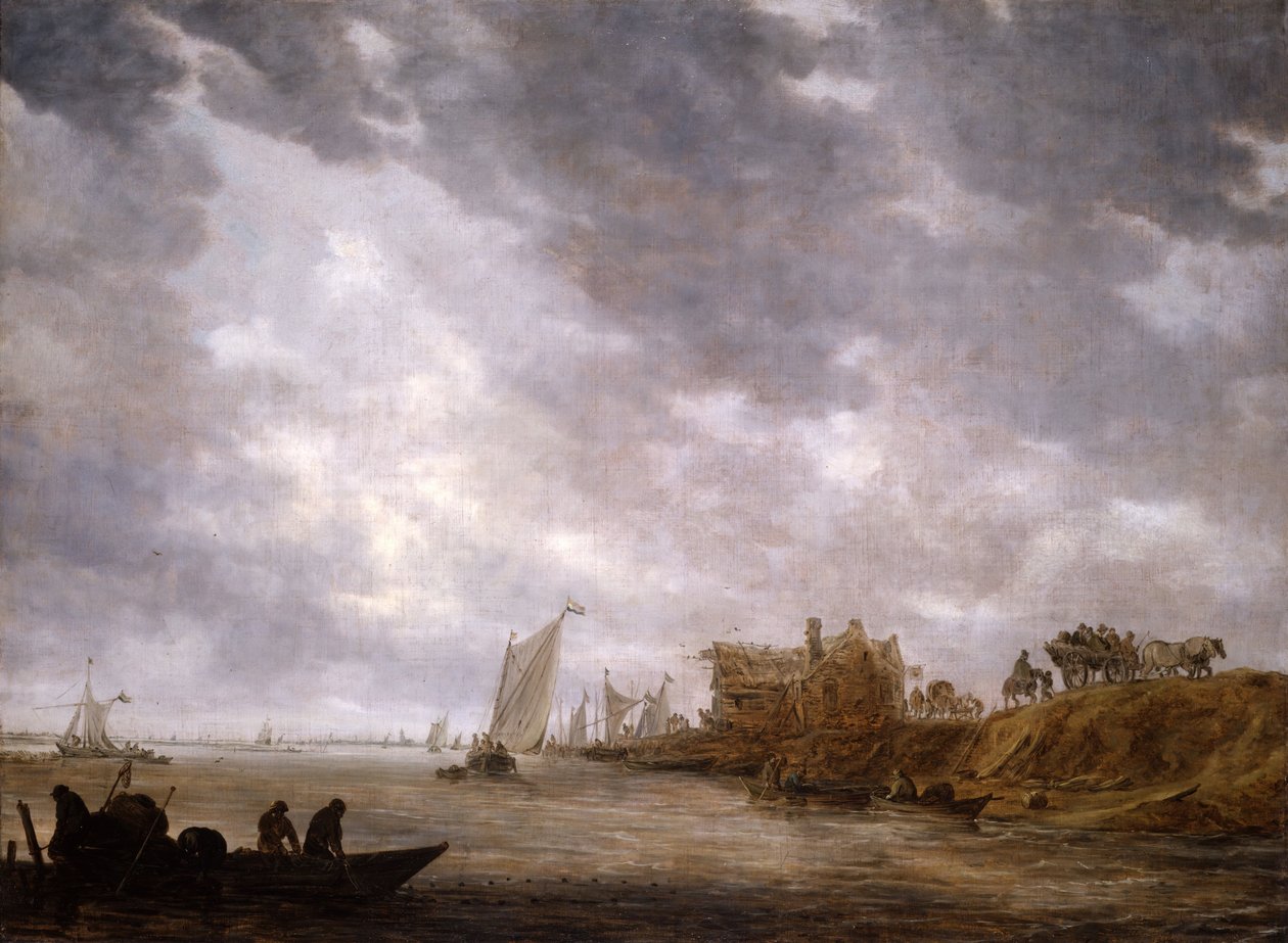 Uma cena do rio, 1642. de Jan van Goyen