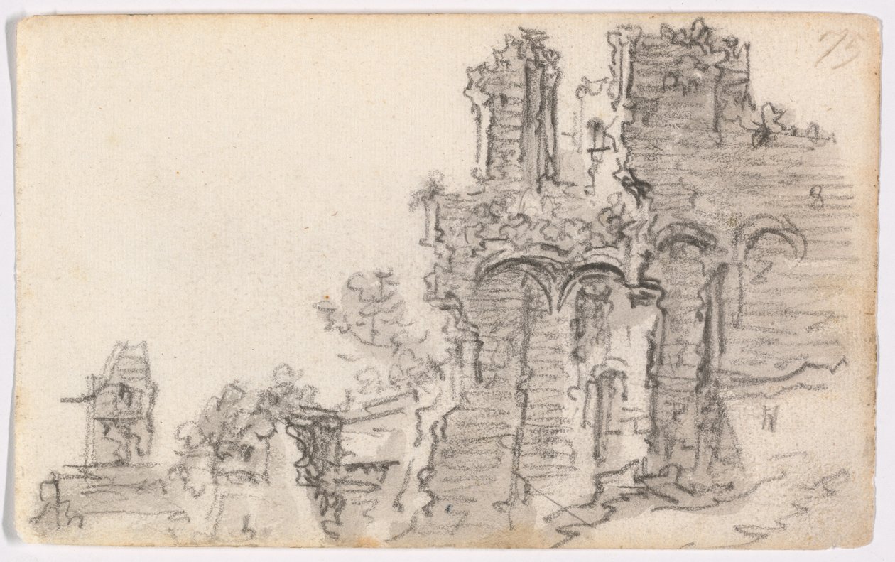 Uma ruína românica de Jan van Goyen