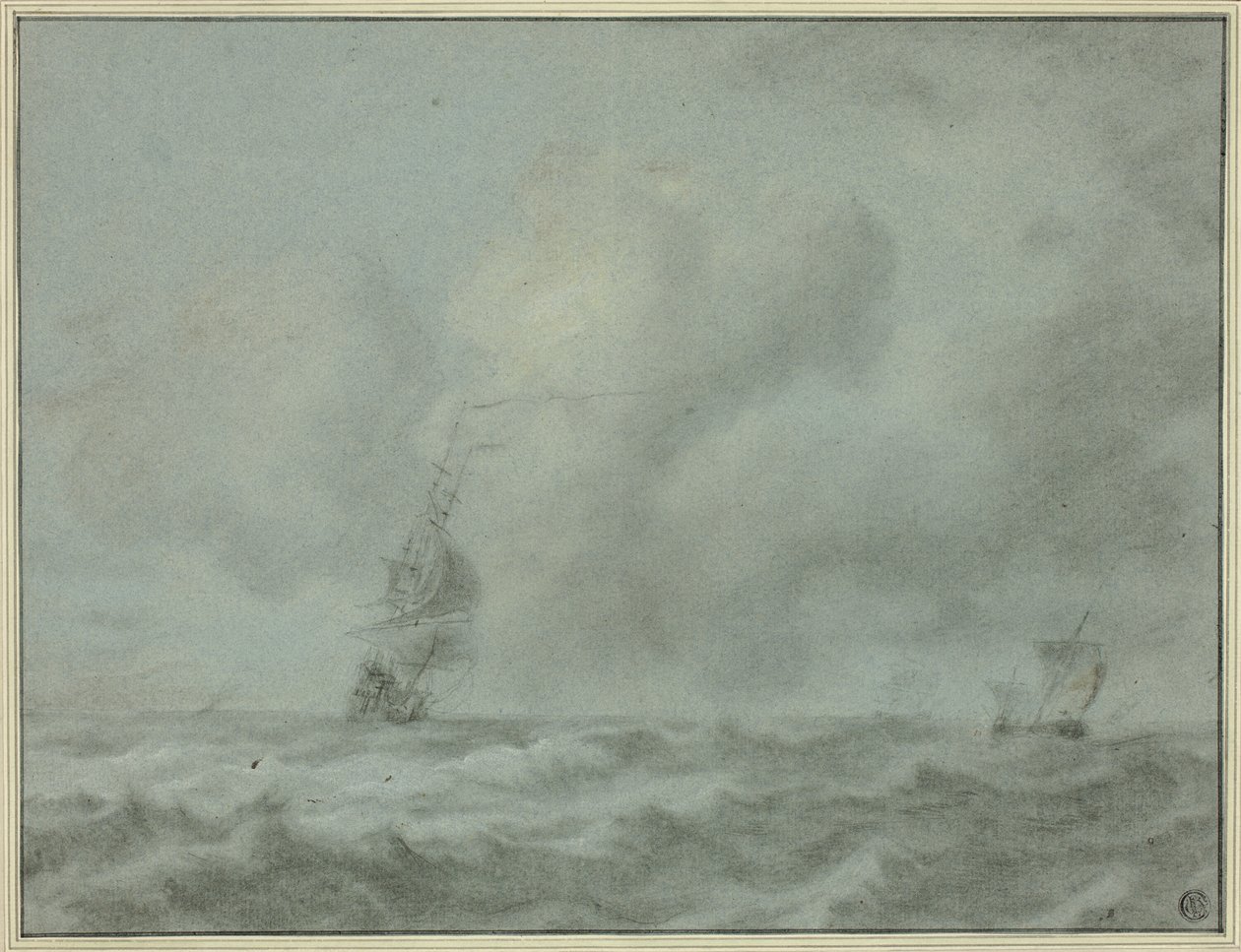 Barcos no oceano de Jan van Goyen