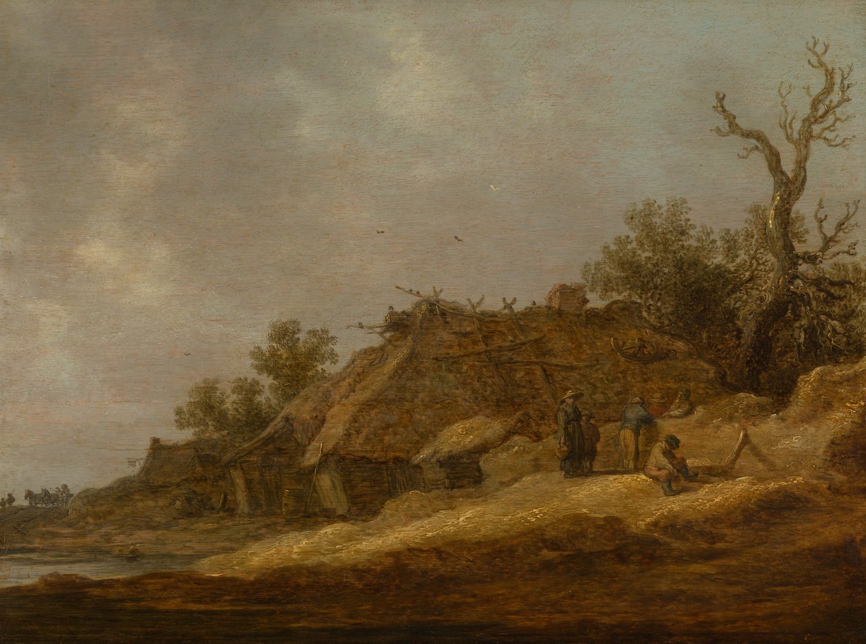 Quinta em ruínas com camponeses de Jan van Goyen