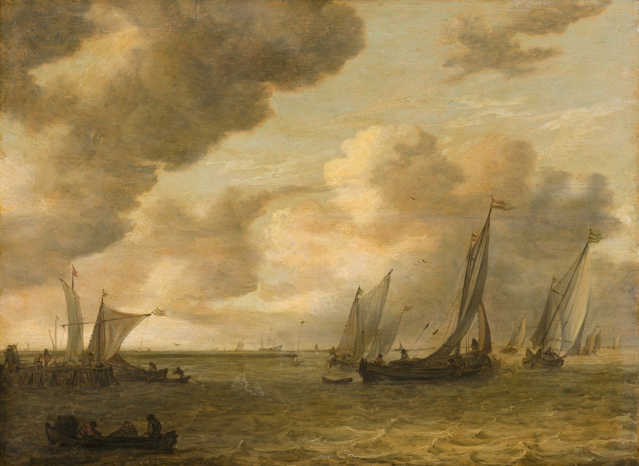 Estuário com veleiros de Jan van Goyen