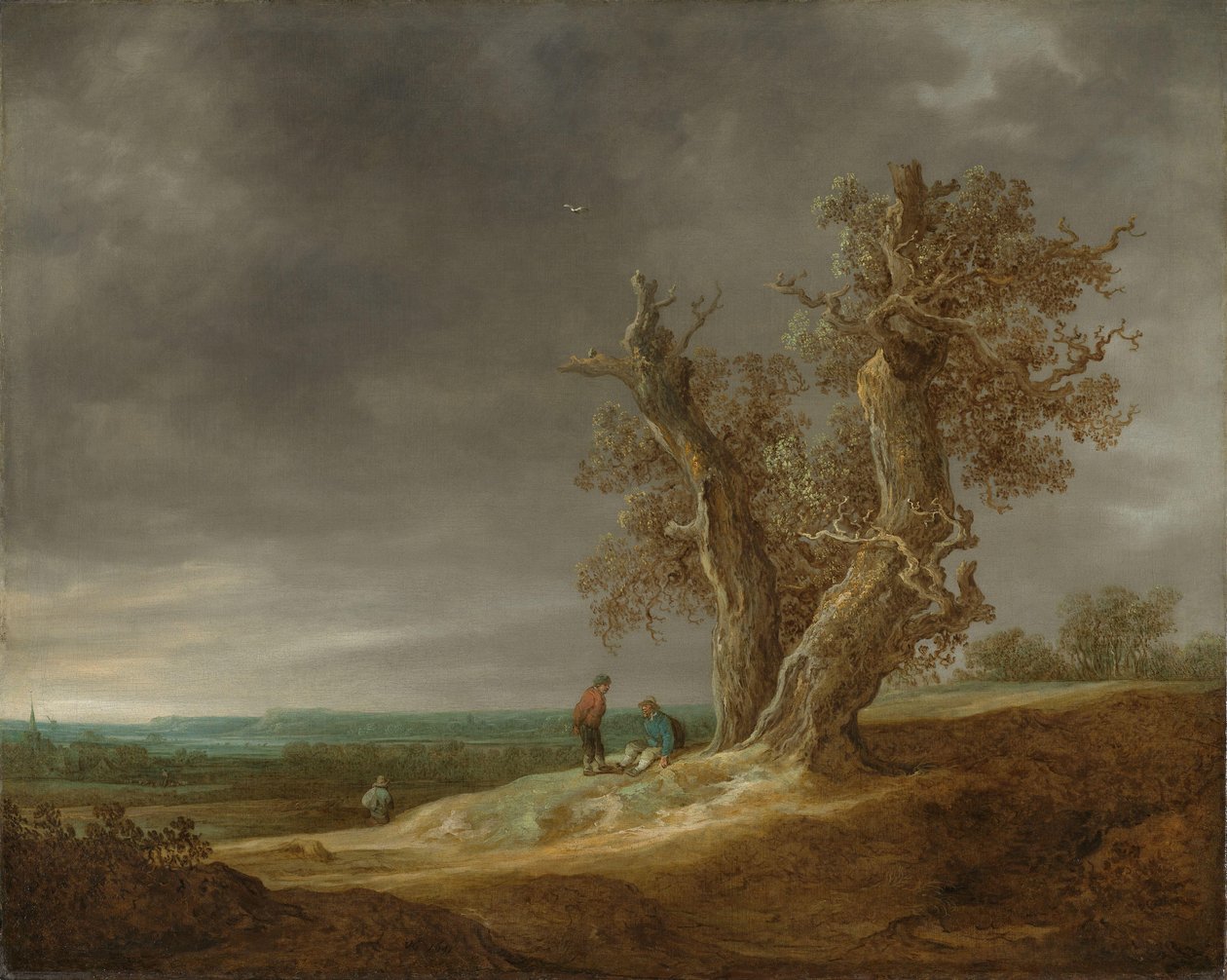 Paisagem com dois carvalhos de Jan van Goyen