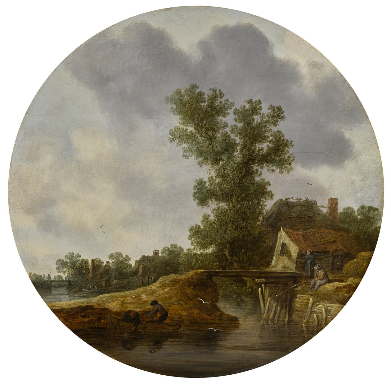 Paisagem fluvial (circular) de Jan van Goyen