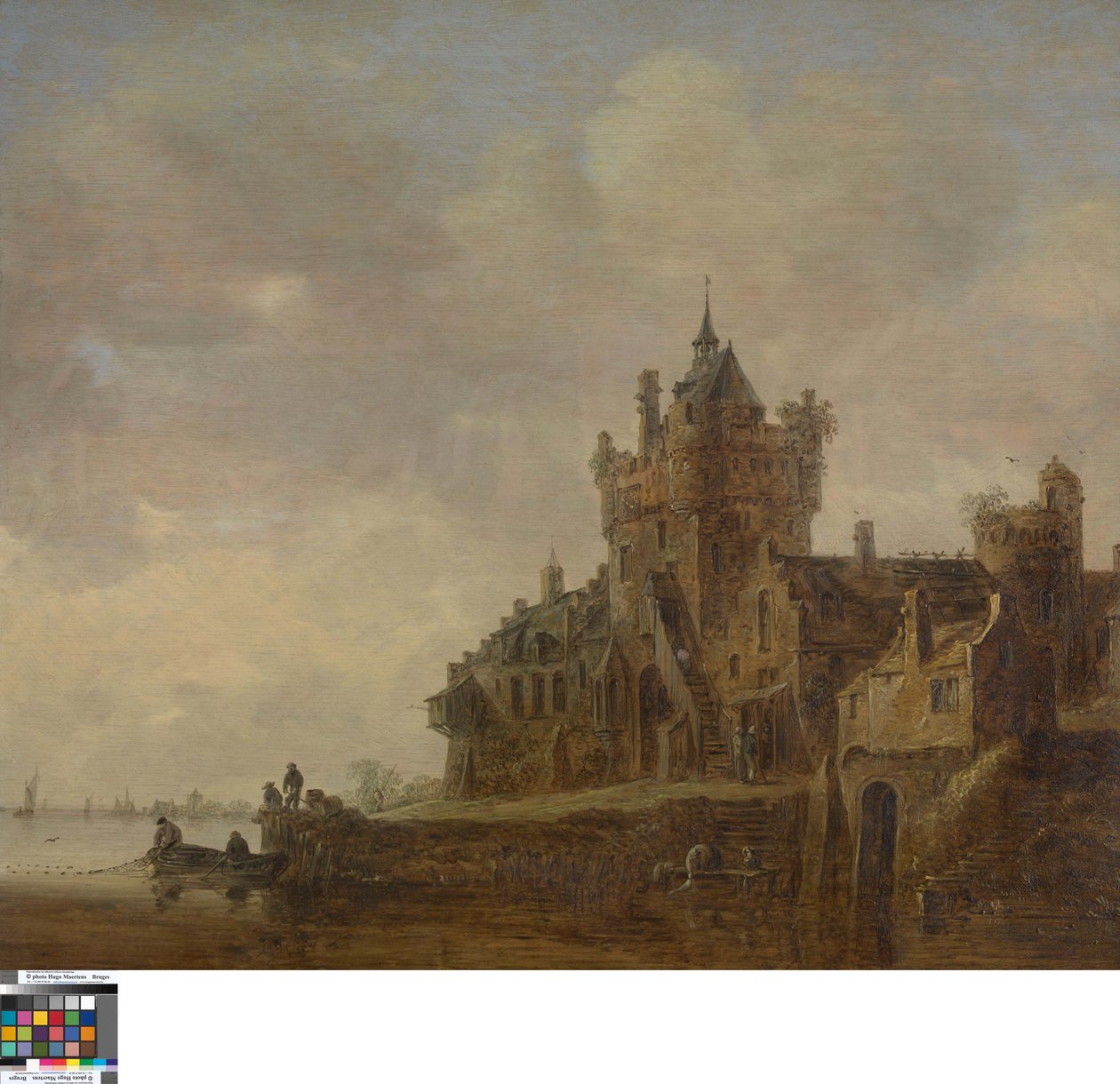 Paisagem fluvial com um castelo de Jan van Goyen