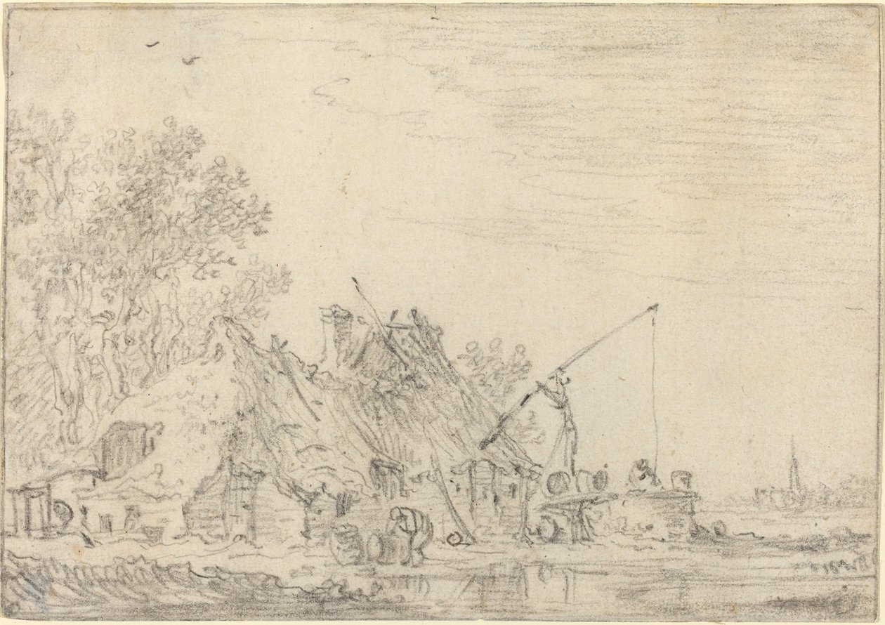 Casa Rústica com Poço de Jan van Goyen