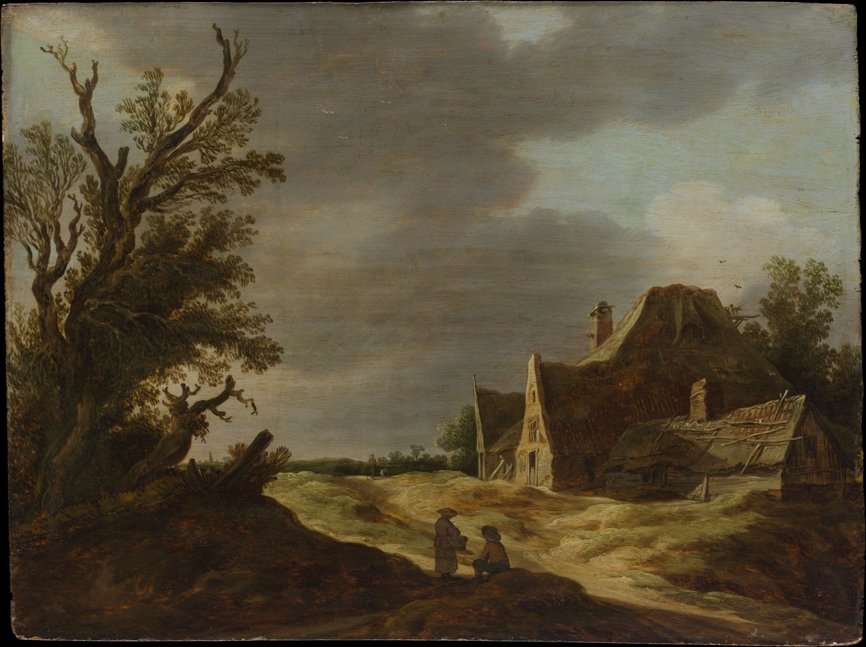 Estrada arenosa com uma quinta de Jan van Goyen