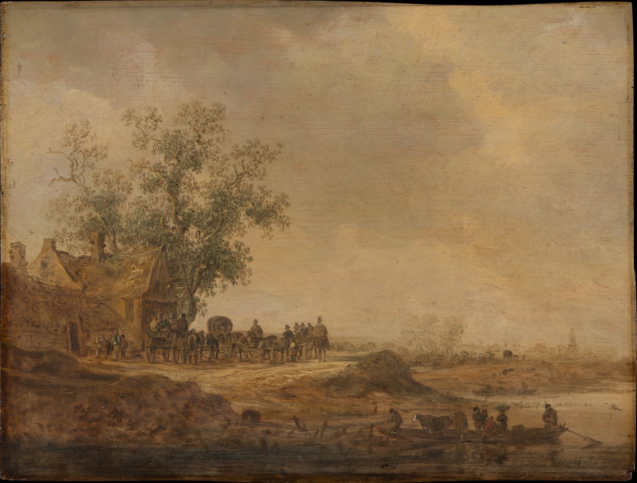 A paragem diante da estalagem de Jan van Goyen