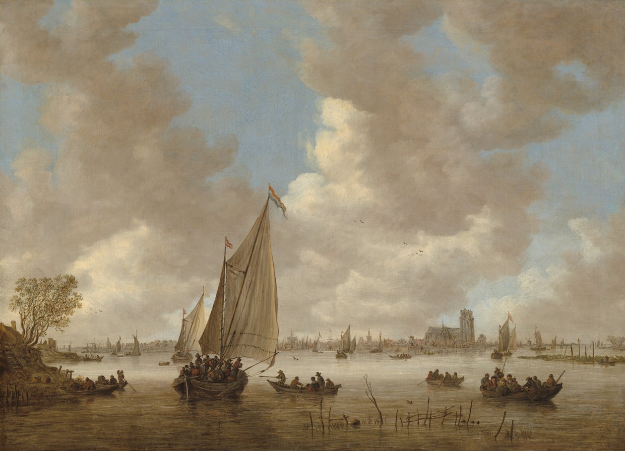 Vista de Dordrecht do norte, início da década de 1650. de Jan van Goyen