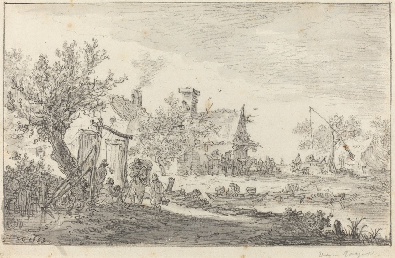 Pousada à beira do caminho de Jan van Goyen