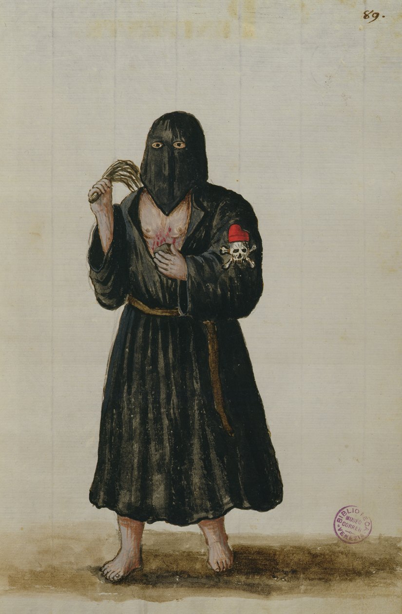 Um penitente (caneta e tinta e wc no papel) de Jan van Grevenbroeck