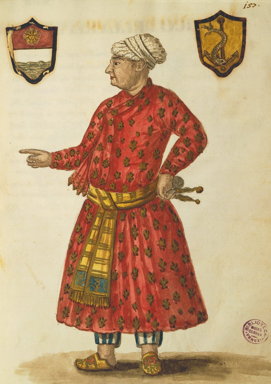 Antonio Manunzio na região de Mughal, de Jan Van Grevenbroeck, gravura de Jan van Grevenbroeck