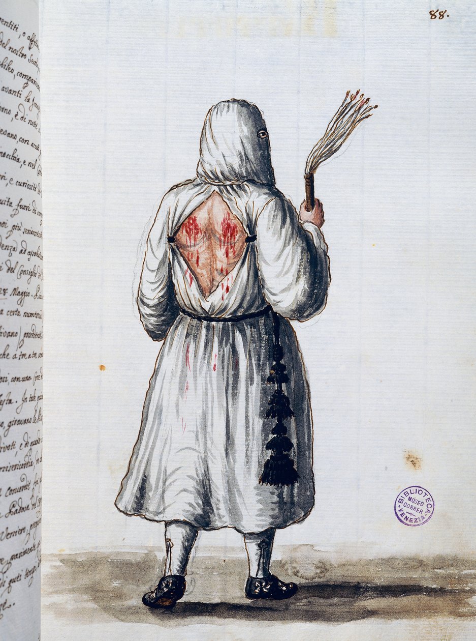 confraria Battuti, que chegou do norte em 1399 e não foi aceita em Veneza pelo Doge Antonio Venier, Volume II, f 88, por Giovanni di Grevembroch ou Grevenbroch (1731-1807) de Jan van Grevenbroeck