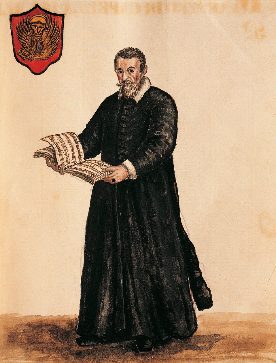 Itália, Veneza, Retrato do compositor italiano Claudio Monteverdi (1567 - 1643) de Jan van Grevenbroeck
