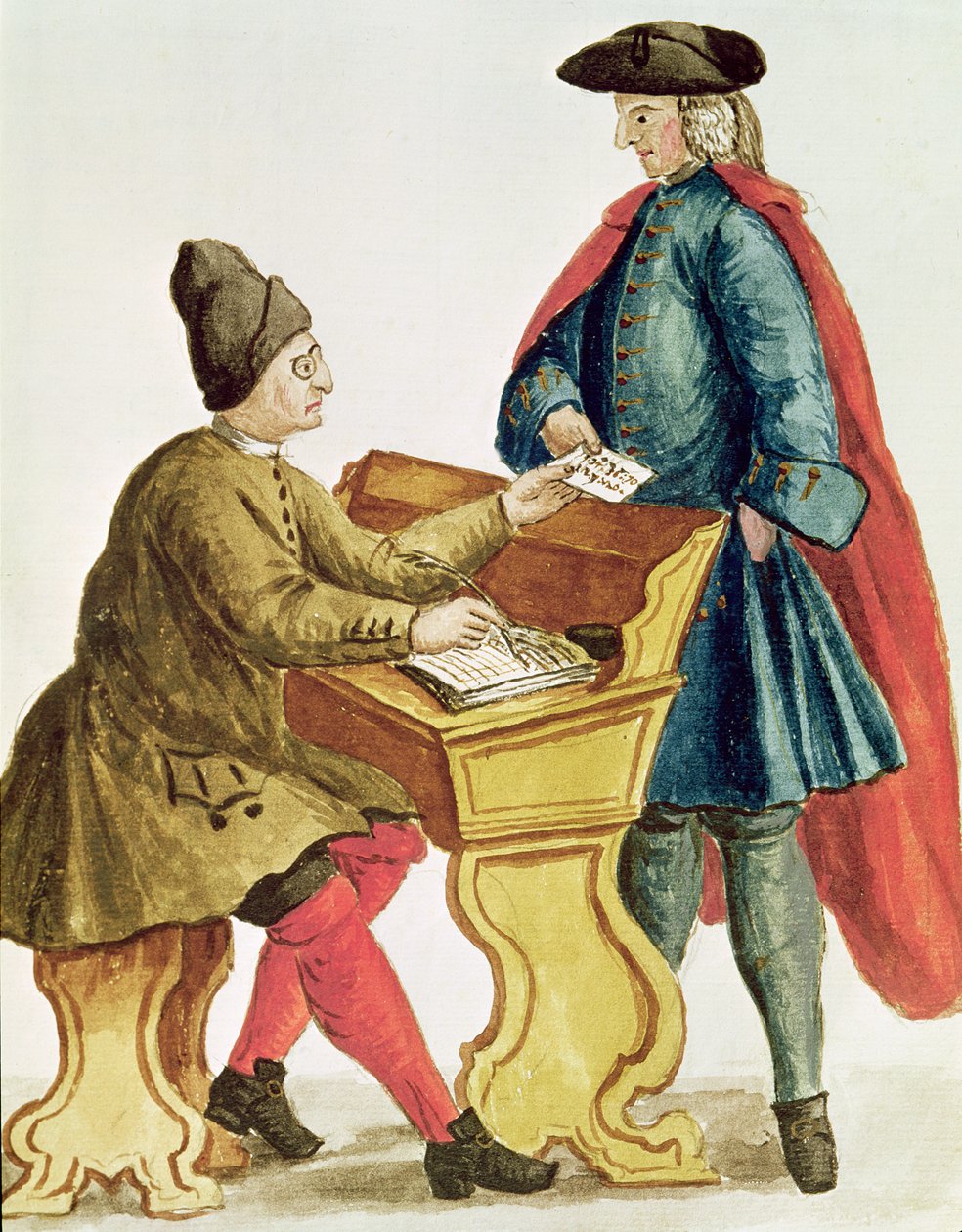 Jogando a loteria veneziana (caneta, tinta e wc no papel) de Jan van Grevenbroeck