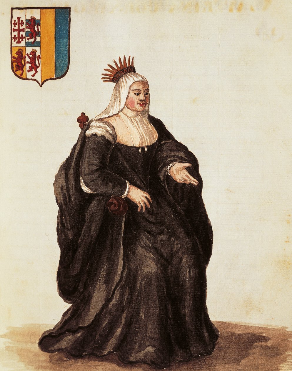 Retrato de Caterina Cornaro, de Giovanni Grevembroch, gravura de Jan van Grevenbroeck