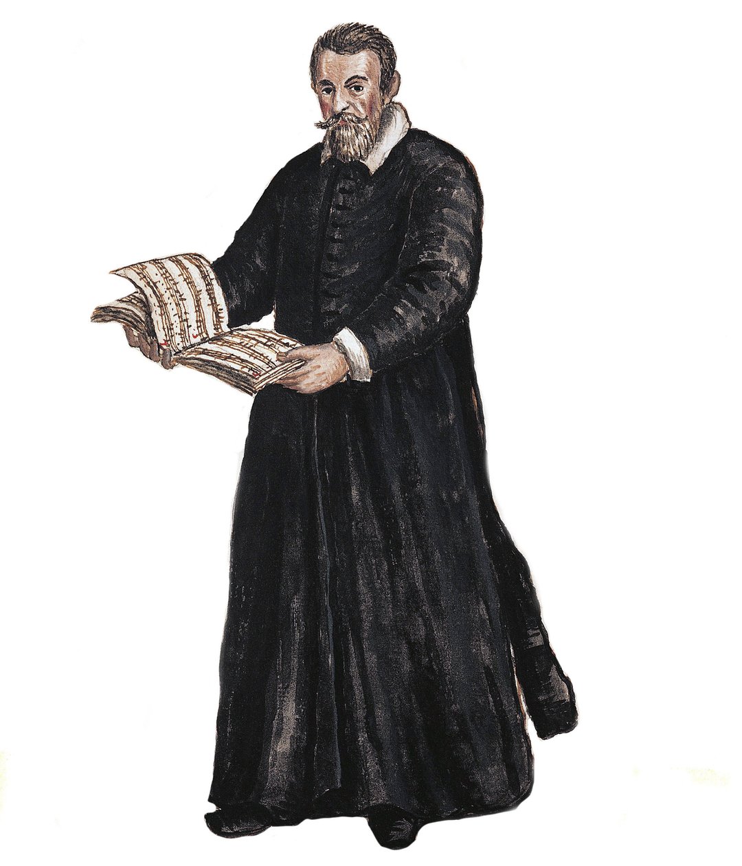 Retrato de Claudio Monteverdi - Retrato de Claudio Monteverdi (1567-1643) Compositor italiano após desenho de Jan van Grevenbroeck (ou Giovanni Grevembroch (Grevenbroch) (1731-1807) de Jan van Grevenbroeck