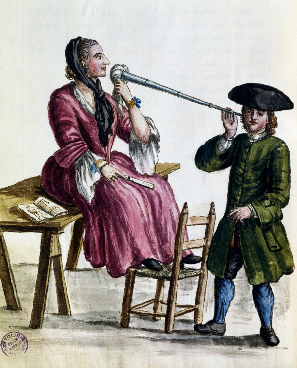 Predição de boa sorte, ilustração de trajes de venezianos de quase todas as idades, diligentemente recolhidos e pintados no século XVIII, Giovanni di Grevembroch (1731-1807) de Jan van Grevenbroeck