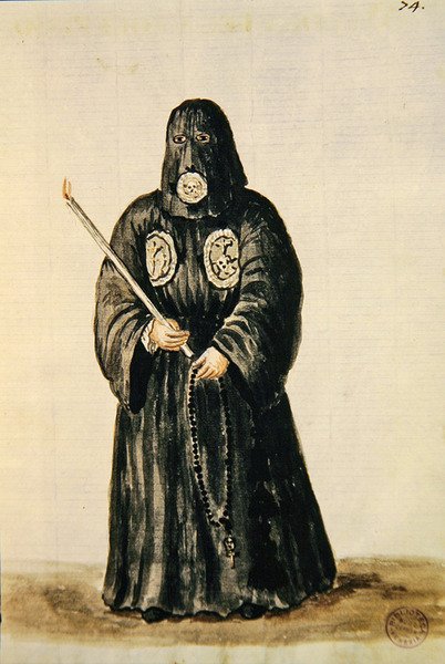 Vestes da guilda leiga da Crucificação (caneta e tinta e wc no papel) de Jan van Grevenbroeck