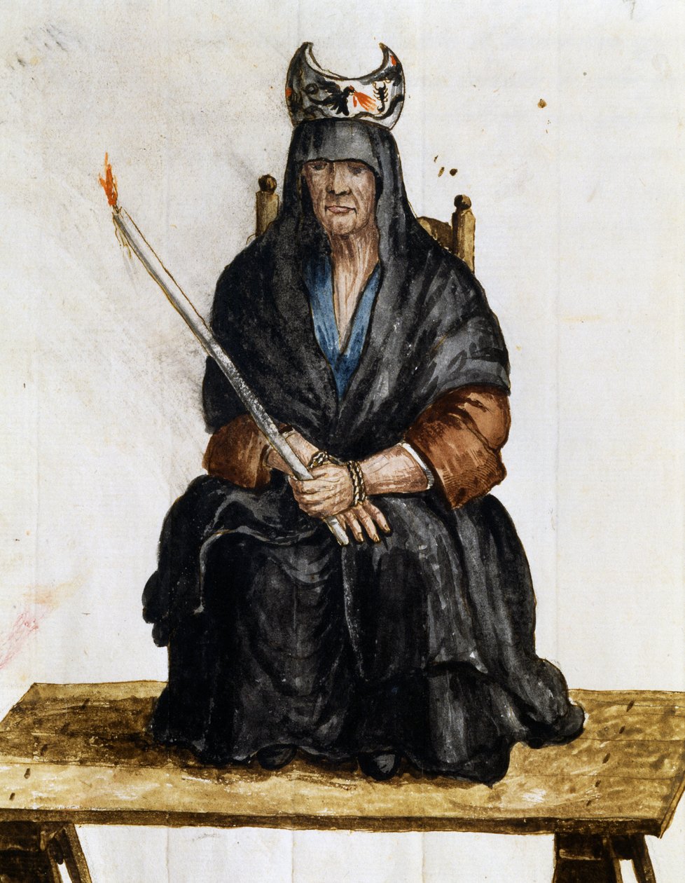 Feiticeira, ilustração de Fantasias de Venezianos de quase todas as idades, diligentemente recolhidas e pintadas no século XVIII, Giovanni di Grevembroch (1731-1807) de Jan van Grevenbroeck